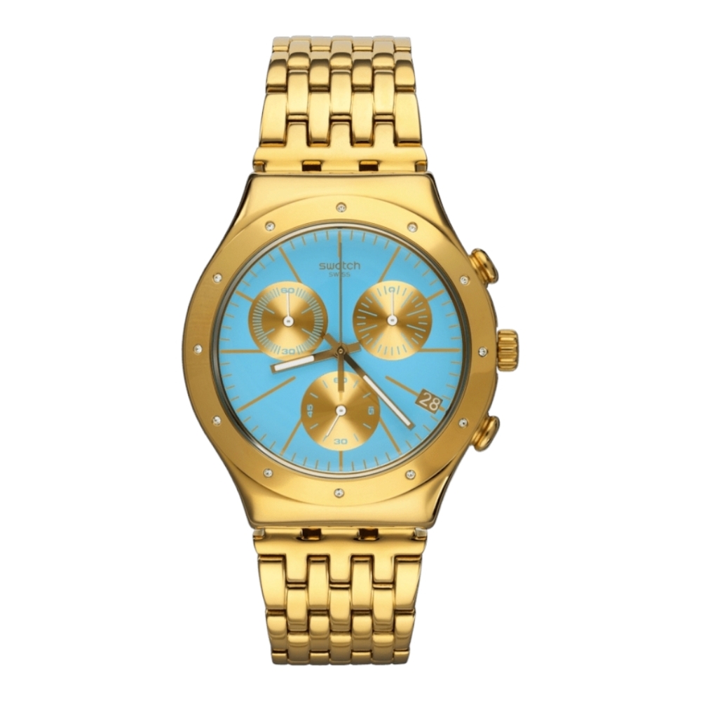 SWATCH Irony Chronos Turquoise - YCG413G -New